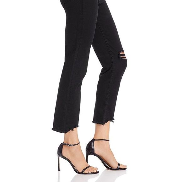 LEVI'S 724 Women's High-rise Cropped Straight-leg Jeans In Black Pixel - Picture 4 of 9